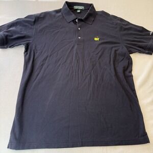 Masters Collection Shirt Mens Large Black Golf Polo 60s Two-Ply Mercerized Pima